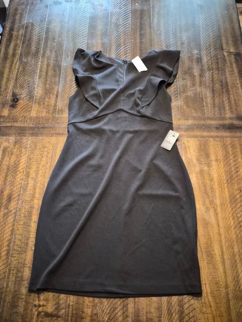 Express Womens Sleeveless Dress Size M Black Mini Flutter NWT G561